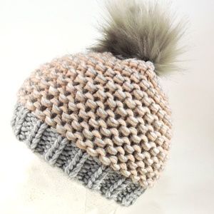 GELSO BIANCA 🇮🇹 WOMEN'S GREY WOOL/ALPACA WINTER POM-POM HAT
